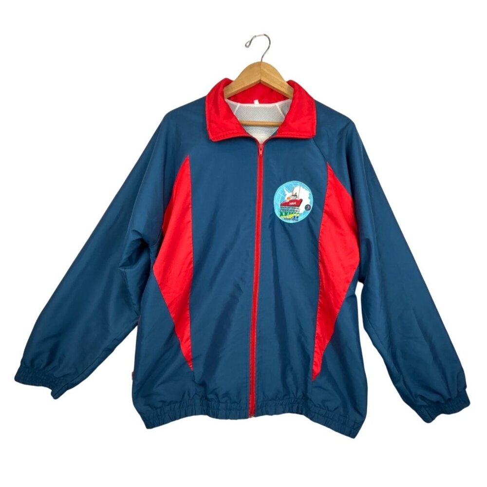Vintage Antarctica Expedition H44 Full Zip Nylon Jacket Size L Navy Red